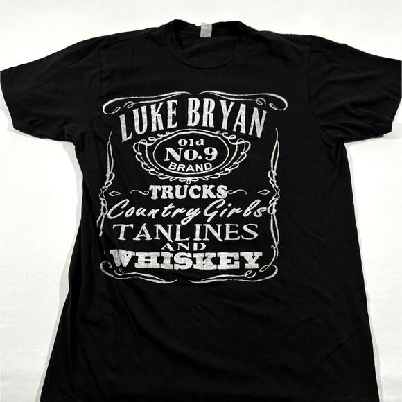 Luke Bryan Black Farm Tour Concert Tee T-Shirt Country Music Whisky Crew Sz S - Picture 2 of 8